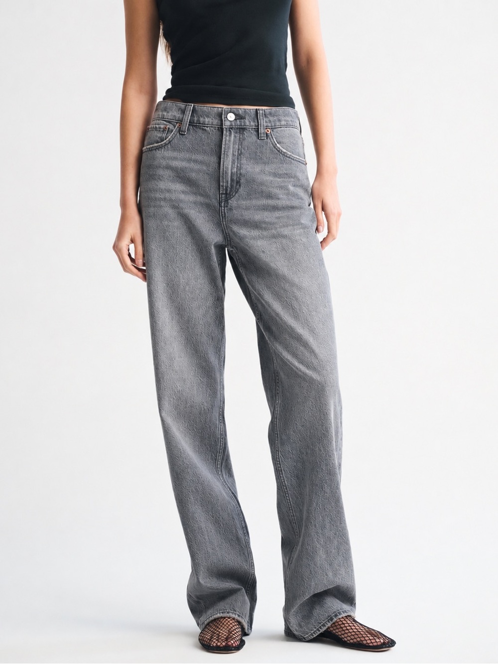 Abercrombie & Fitch The Loose High Rise Jeans Gray Wash Size 32/14